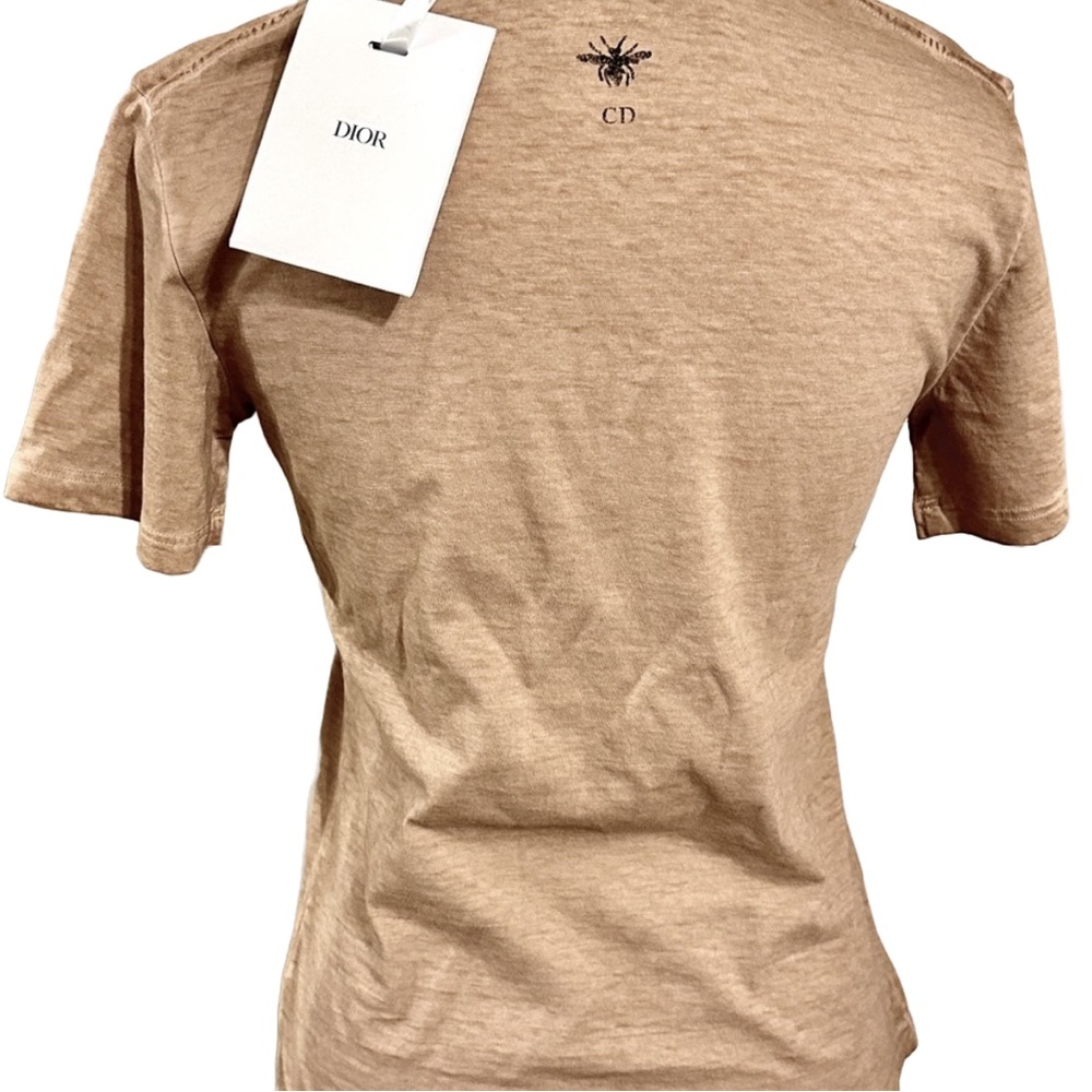 DIOR NWT T-Shirt Linen/Cotton Pink Beige T-shirt SZ:XS RETAIL $820 - Picture 2 of 10